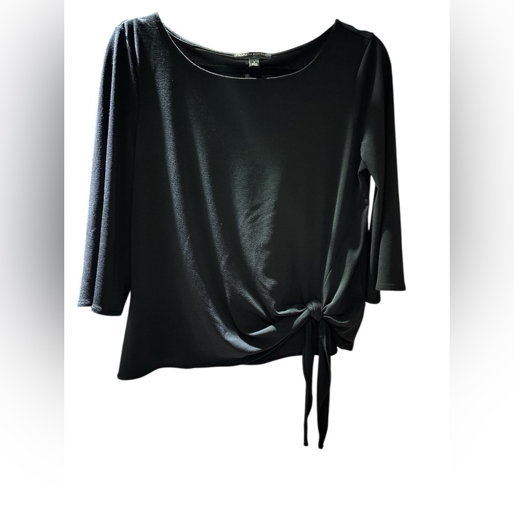 Banana Republic Black Tie-Front Blouse